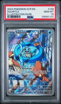2024 POKEMON SCR EN-STELLAR CROWN ILLUSTRATION RARE #148 SQUIRTLE PSA 10 - Image 1