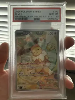 2025 POKEMON SVP EN BLACK STAR PROMO 173 EEVEE POKEMON CENTER STAMPED PSA 10 GEM - Image 1