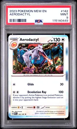 2023 POKEMON MEW EN-151 #142 AERODACTYL PSA 9 - Image 1