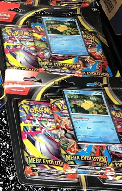 2 Pokemon TCG Mega Evolution 3 Pack Booster Blister Sealed Bundle (Psyduck) - Image 1