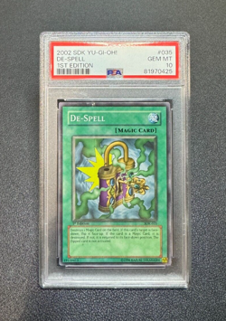 2002 Yugioh SDK-035 DE-SPELL Common 1st Edition PSA 10 Gem Mint - Image 1