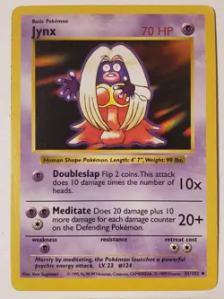 SHADOWLESS Jynx 31/102 LP - 1999 Base Pokemon Card $2 Combined Shipping - Image 1