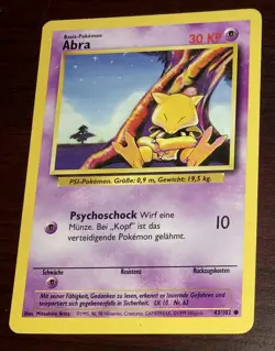 ABRA 43/102 GERMAN Pokemon Base Set Pokemon Card - Image 1
