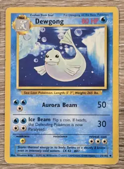 Pokemon Card Seel And Dewgong Base Set 25 + 41/102 Rare Vtg 1999 LP - Image 3
