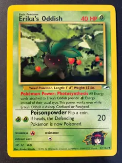 Erika's Oddish 47/132 Gym Heroes Uncommon Pokemon TCG Card - Near Mint - Image 1