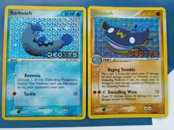 Pokemon Cards Ex Deoxys Barboach 54/107 & Whiscash 28/107 Reverse Holo Stamped - Image 1