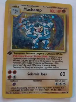 Machamp Pokemon Card 100 HP Base Set 1st Edition Holo Rare - Image 2