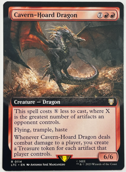 1x CAVERN-HOARD DRAGON (Extended Art) MTG LOTR Lord of the Rings Commander - Image 1