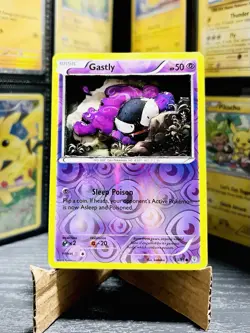 Gastly 33/83 Reverse Holo Pokemon Trading Card 3D Shadow Box Handmade Art - Image 1