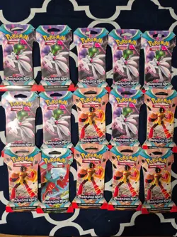 15pcs-Pokemon TCG Scarlet Violet Paradox Rift Sleeved Booster Pack Sealed - Image 1