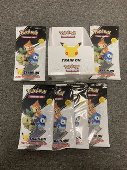 Lot Of 5 Pokemon First Partner Packs New Sealed With Display - Image 1