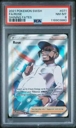 2021 POKEMON SWORD & SHIELD SHINING FATES #071 FULL ART/ROSE PSA 8 - Image 1
