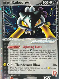 Rocket's Raikou ex 108/107 Pokemon Ex Deoxys -Holo -Secret Rare-NP/NM - Image 2