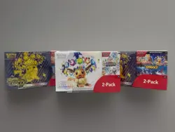 POKEMON SCARLET & VIOLET ETB LOT SET 2x SURGING SPARKS 1x PRISMATIC EVOLUTIONS - Image 1
