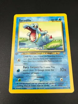 Totodile 1st Edition 81/111 Neo Genesis Pokemon Vintage WOTC NM 2000 - Image 1