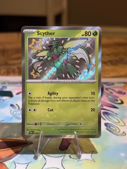 🍃 Pokemon TCG Scyther 095/091 Scarlet & Violet Paldean Fates Shiny Rare MINT 🍃 - Image 1