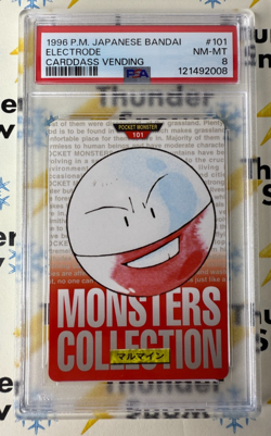 ⚡❄ 1996 Pokemon Japanese Bandai Carddass Vending #101 Electrode PSA 8 - Image 1