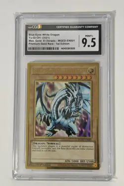 Yu-Gi-Oh Blue-Eyes White Dragon Gold Rare MGED-EN001 CGC 9.5 - Image 1