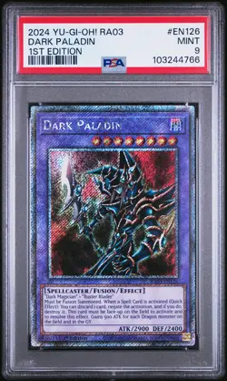 2024 YU-GI-OH! RA03-QUARTER CENTURY BONANZA 1ST ED #EN126 DARK PALADIN PSA 9 - Image 1