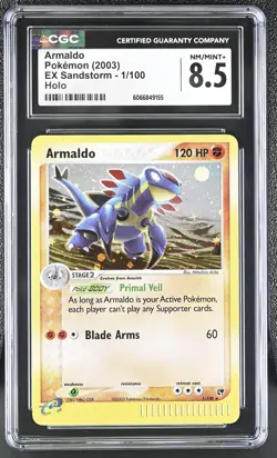 CGC 8.5 Armaldo 2003 EX Sandstorm 1/100 Holo Pokemon Card - Image 1