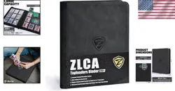 Black Toploader Binder, Max Protection 9-Pocket 3x4 Trading Card Album w/ Zipper - Image 2