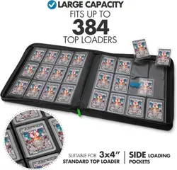 Toploader Binder, Trading Card Binder Storage, 384 12 Pocket Top Loader Binde... - Image 3