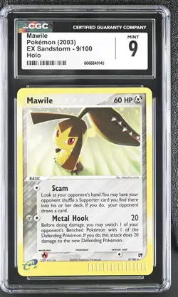CGC 9 MINT Mawile 2003 EX Sandstorm 9/100 Holo Pokemon Card - Image 1