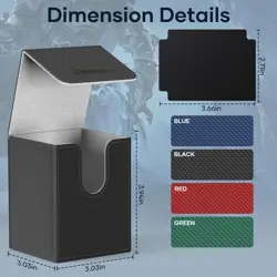 4 Pack Card Deck Box, Commander Deck Box Holds 400+ Single Sleeved Cards with... - Image 3