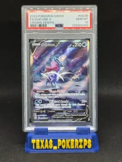 Suicune v Crown Zenith Galarian Gallery Holo Ultra Rare Card GG38 GG70 PSA 10 - Image 1