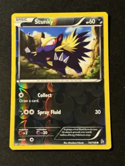 Pokemon TCG Card 2014 XY Flashfire - Stunky 54/106 Reverse Holo LP - Image 1