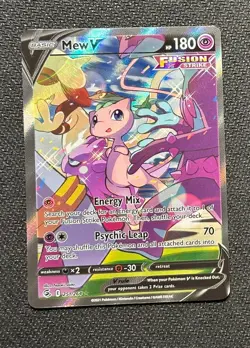 Pokemon Mew v 2021 SWSH Fusion Strike Alt Full Art Ultra Rare Card #251/264 - Image 1
