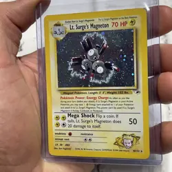 Pokemon TCG Lt. Surge’s Magneton Gym Heroes 8/132 Holo Rare LP Vintage Card WOTC - Image 2