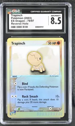 CGC 8.5 Trapinch 2003 EX Dragon 79/97 Reverse Holo Pokemon Card - Image 1
