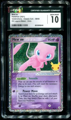 CGC 10 Mew ex Holo Celebrations Classic Collection 2021 Pokemon Card #88 - Image 1