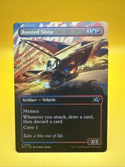 x1 Boosted Sloop | Aetherdrift | Borderless (Extended Art) | NM | Magic MTG - Image 1