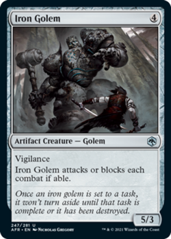 Iron Golem - Adventures in the Forgotten Realms #247/281 MTG Magic The Gathering - Image 1