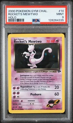 2000 POKEMON GYM CHALLENGE #14/132 ROCKET'S MEWTWO HOLO PSA 9 - Image 1