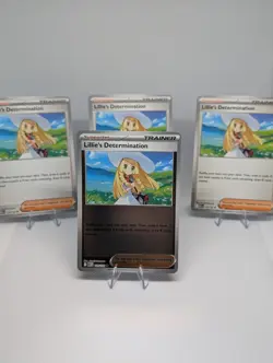 4x Lillie’s Determination 119/132 Mega Evolution 1 X Reverse Pokemon TCG Playset - Image 1