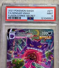 2021 Pokemon SWSH FA/Gengar VMAX Fusion Strike PSA #271 MT 9 - Image 2