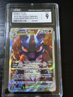 Pokemon Black Star Promo Lucario VSTAR SWSH291 CGC Graded 9 Gem Mint - Image 1