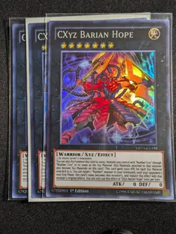 Yugioh - 3x CXyz Barian Hope MP15-EN189 1st Edition Super Rare NM - Image 1