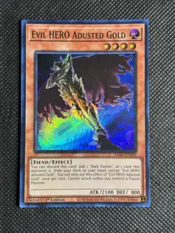 YuGiOh! - Evil HERO Adusted Gold RA04-EN029 Super Rare 1st Edition Near Mint - Image 1