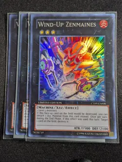 Yugioh - 3x Wind-Up Zenmaines CT09-EN008 Limited Edition Super Rare NM - Image 1