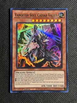YuGiOh! Vanquish Soul Caesar Valius RA04-EN046 Super Rare 1st Edition Near Mint - Image 1