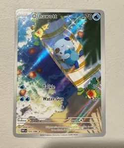 Pokemon Oshawott TCG White Flare Illustration Rare Card 105/086 Sv: White - Image 1