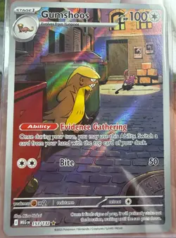Gumshoos Illustration Rare 153/132 Mega Evolution Pokemon TCG Near Mint Card NM - Image 1