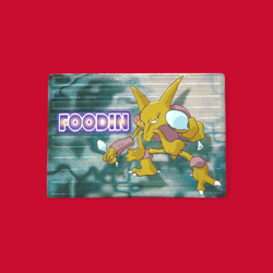 ALAKAZAM (FOODIN)--JAPANESE MEIJI EMBOSSED PROMO FOIL POKEMON CARD - Image 1
