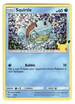 Squirtle 17/25 McDonald's 25th Anniversary Holo Pokemon Card Promo 2021 NM - Image 1