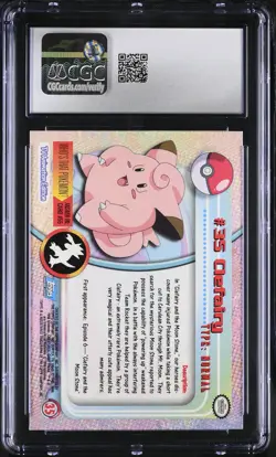 CGC 8 Clefairy Topps 1999 Series 1 35 Silver Foil Pokemon Card - Image 2