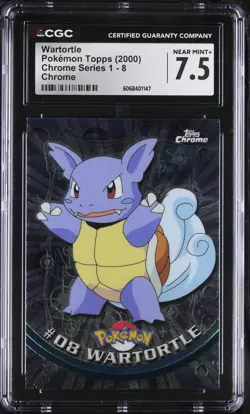 CGC 7.5 Wartortle Topps 2000 Chrome Series 1 8 Chrome Pokemon Card - Image 1